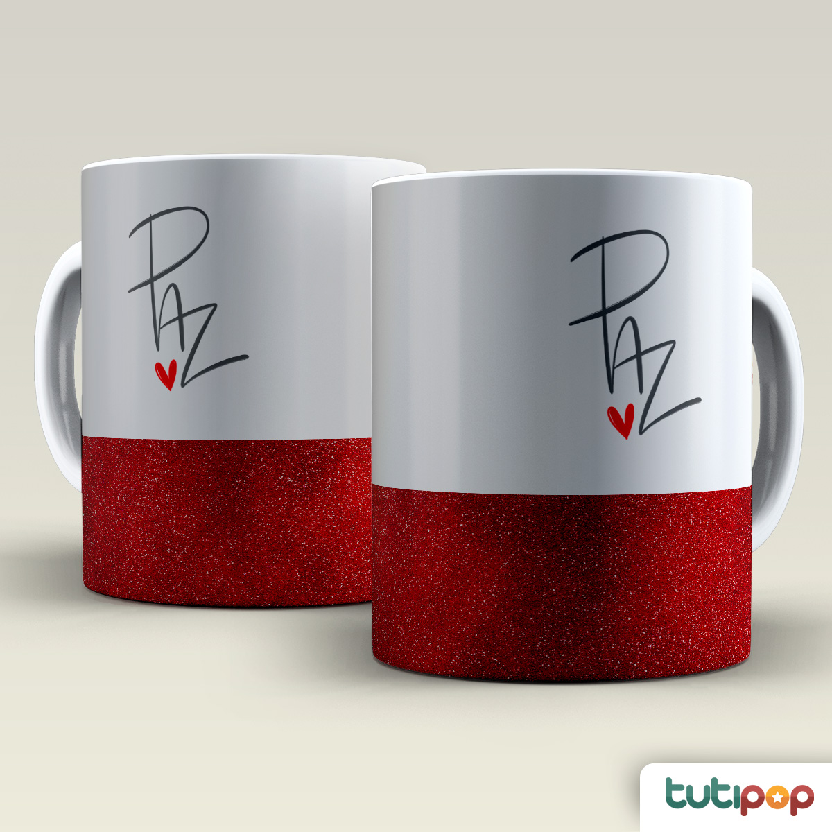Caneca com Glitter na Base Fé