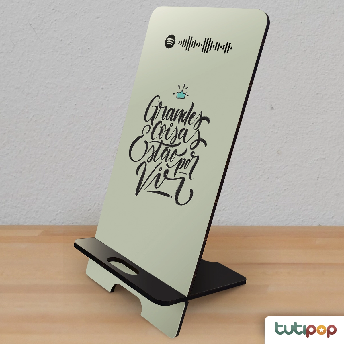 Porta-Celular Grandes Coisas Estão por Vir – Música Gospel com Spotify Code